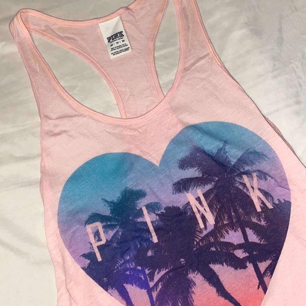 PINK Palm Tree Print Tank